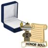 Honor Roll Scroll Pins, Honor Roll Scroll Pin With Blue Velvet Presentation Case, 100 Pack view 1