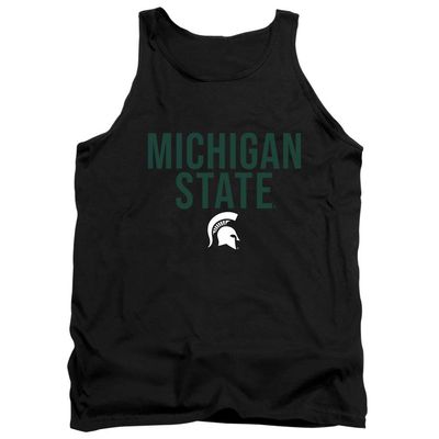 MSU Spartans Michigan State Stacked Unisex Adult Tank Top, Black, Small