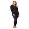 32 Degrees Heat Womens Lightweight Thermal Baselayer Long Sleeve Crew Top, Black, X-Large view 2
