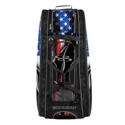 Boombah Beast Rolling Bat Bag 2.0-40" x 14" x 13" - USA Black Ops Black/Royal/Red - Holds 8 Bats, Glove and Shoe Compartments