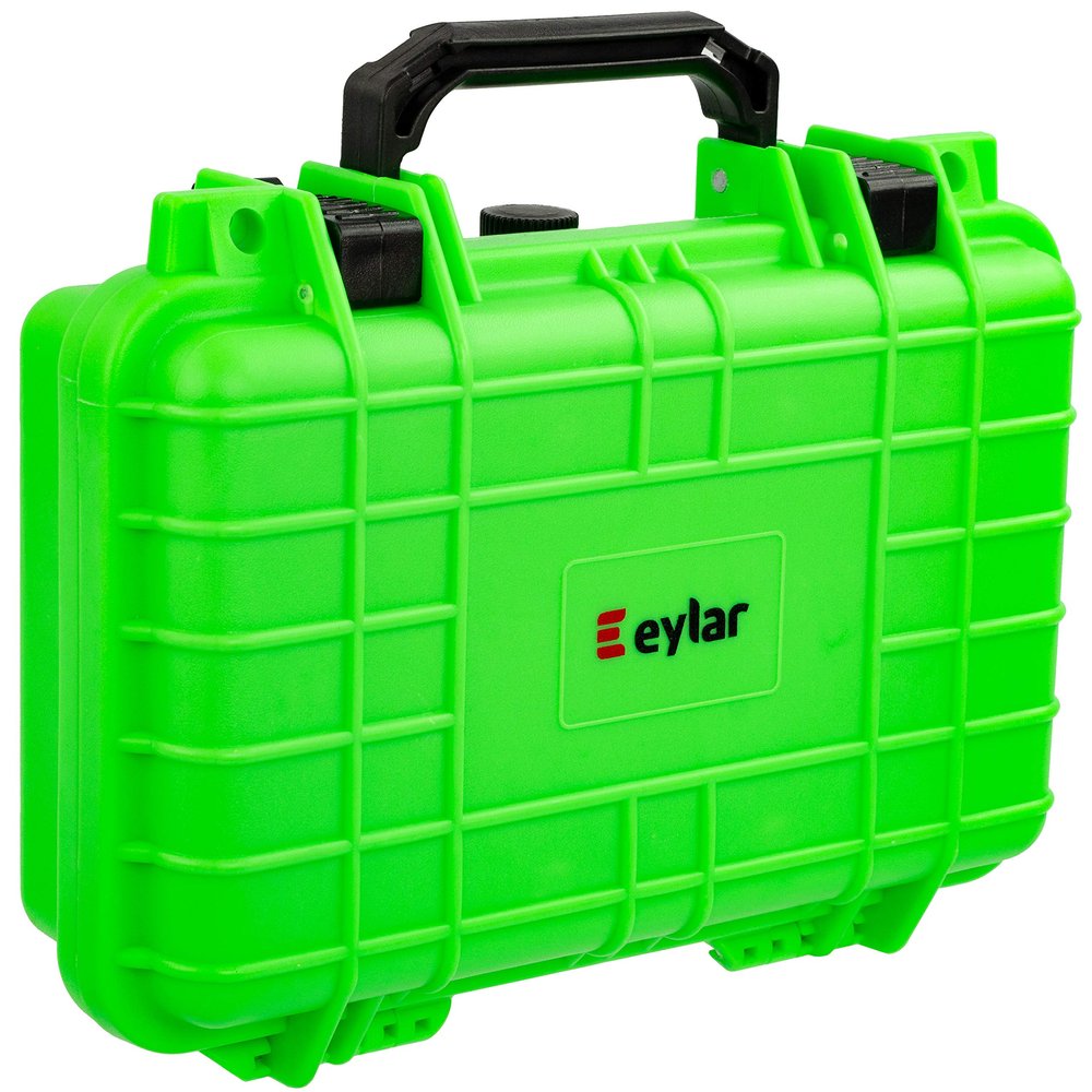 Eylar Hard Gun Case Water & Shock Proof With Foam TSA Approved 11.6 Inch 8.3 Inch 3.8 Inch (Neon Green)
