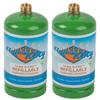 Flame King 1LB EMPTY Propane Cylinder Tank Refillable Reusable Safe and Legal Refill Option DOT Compliant 16.4 oz for Camping, Backpacking, and Hiking (2-Pack), Green (YSN164-2)