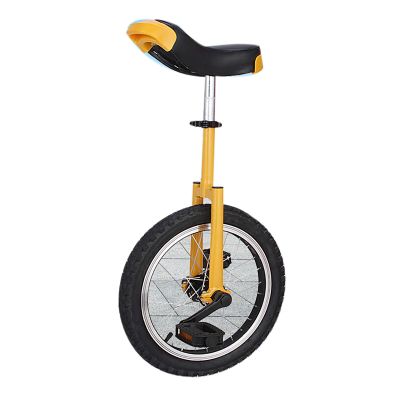 QWEASDF Unicycle, Chrome Wheel Unicycle Leakproof Butyl Tire Wheel Cycling Outdoor Sports Fitness Exercise, 16",18",20",24",Yellow,18