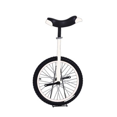 QWEASDF Unicycle, 20" Inch Chrome Wheel Unicycle Leakproof Butyl Tire Wheel Cycling Outdoor Sports Fitness Exercise,White