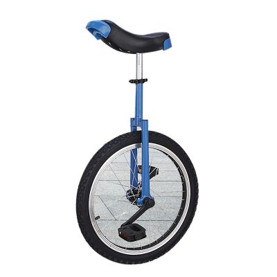QWEASDF Unicycle, Chrome Wheel Unicycle Leakproof Butyl Tire Wheel Cycling Outdoor Sports Fitness Exercise, 16",18",20",24",Blue,20