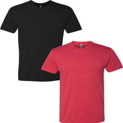 Next Level N6210 Premium Fitted CVC Crew Tee 2-Pack 2XL Black-Red