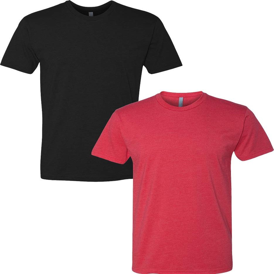 Next Level N6210 Premium Fitted CVC Crew Tee 2-Pack 2XL Black-Red