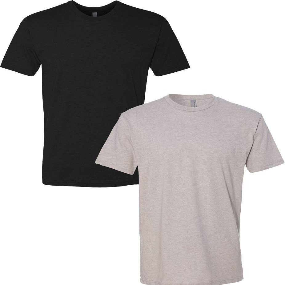 Next Level N6210 Premium Fitted CVC Crew Tee 2-Pack Large Black-Silk