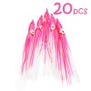 20pcs Squid Skirts 4 3/4 inch Hoochies 12cm Octopus Fishing Soft Lure Pink White -Fish WOW!- view 2