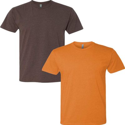 Next Level N6210 Premium Fitted CVC Crew Tee 2-Pack Medium Espresso-Orange