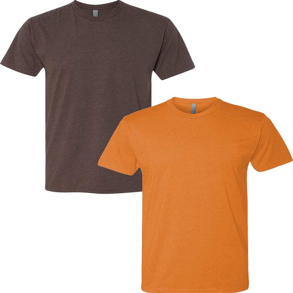 Next Level N6210 Premium Fitted CVC Crew Tee 2-Pack Medium Espresso-Orange