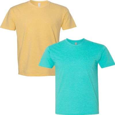 Next Level N6210 Premium Fitted CVC Crew Tee 2-Pack Medium Banana-Tahiti