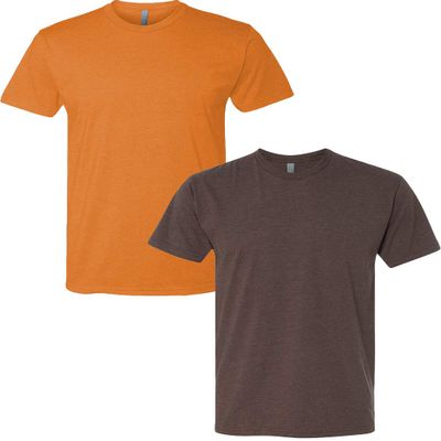 Next Level N6210 Premium Fitted CVC Crew Tee 2-Pack Large Orange-Espresso
