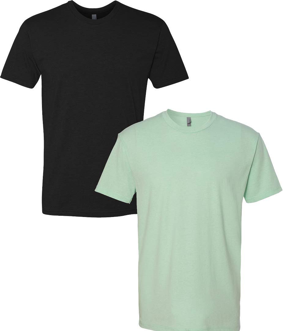 Next Level N6210 Premium Fitted CVC Crew Tee 2-Pack Medium Black-Mint