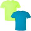 Next Level N6210 Premium Fitted CVC Crew Tee 2-Pack Large Neon Yellow-Turquoise view 1