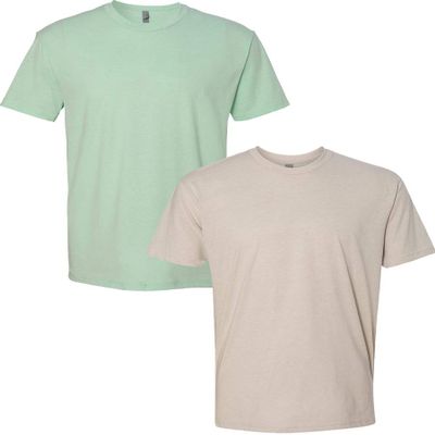 Next Level N6210 Premium Fitted CVC Crew Tee 2-Pack Medium Mint-Sand