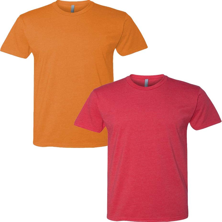 Next Level N6210 Premium Fitted CVC Crew Tee 2-Pack 2XL Orange-Red
