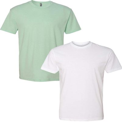 Next Level N6210 Premium Fitted CVC Crew Tee 2-Pack Large Mint-White