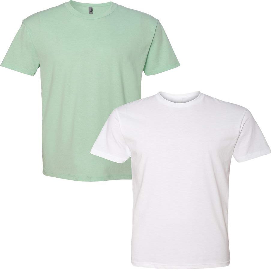 Next Level N6210 Premium Fitted CVC Crew Tee 2-Pack Large Mint-White