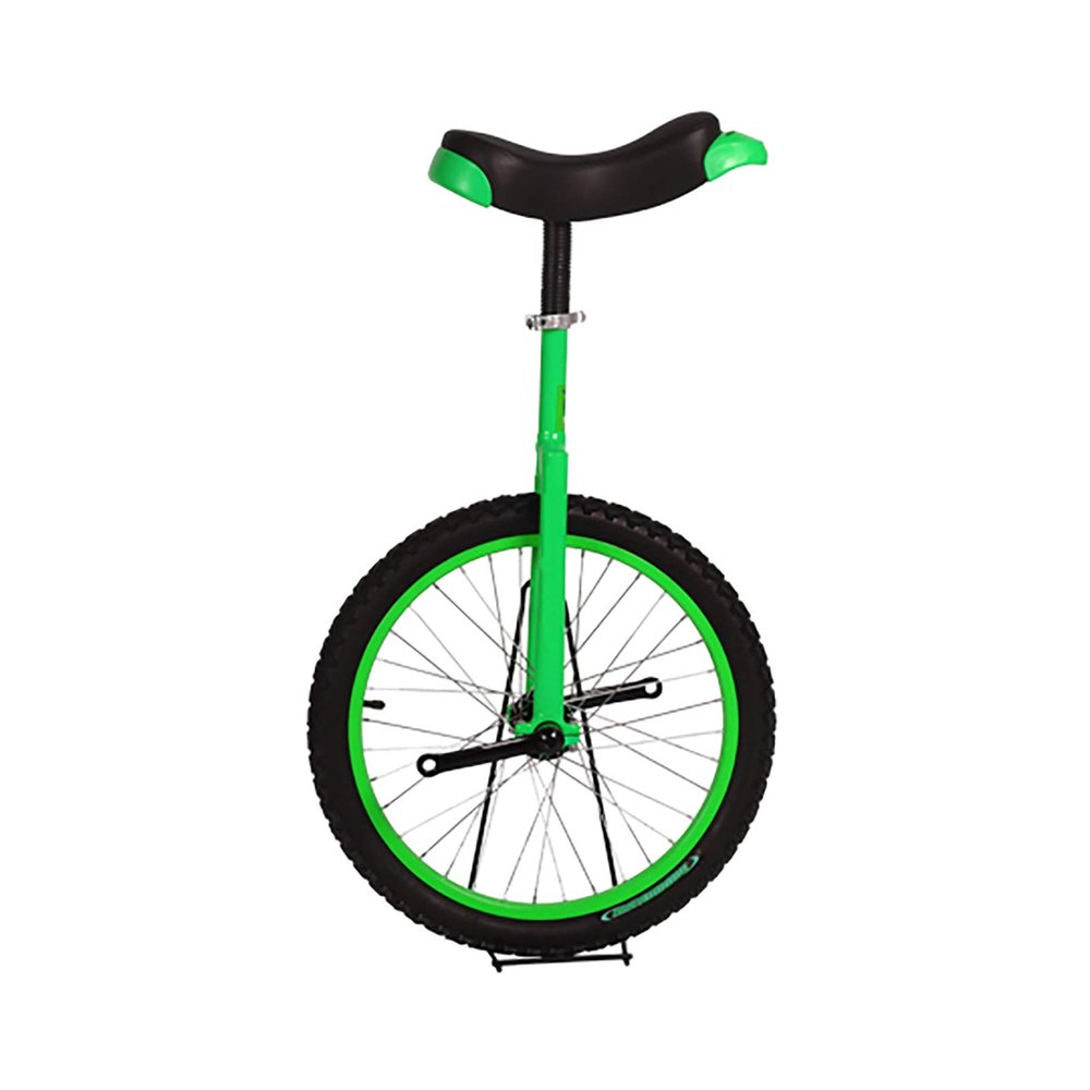 QWEASDF Unicycle, 20" Inch Chrome Wheel Unicycle Leakproof Butyl Tire Wheel Cycling Outdoor Sports Fitness Exercise,Green