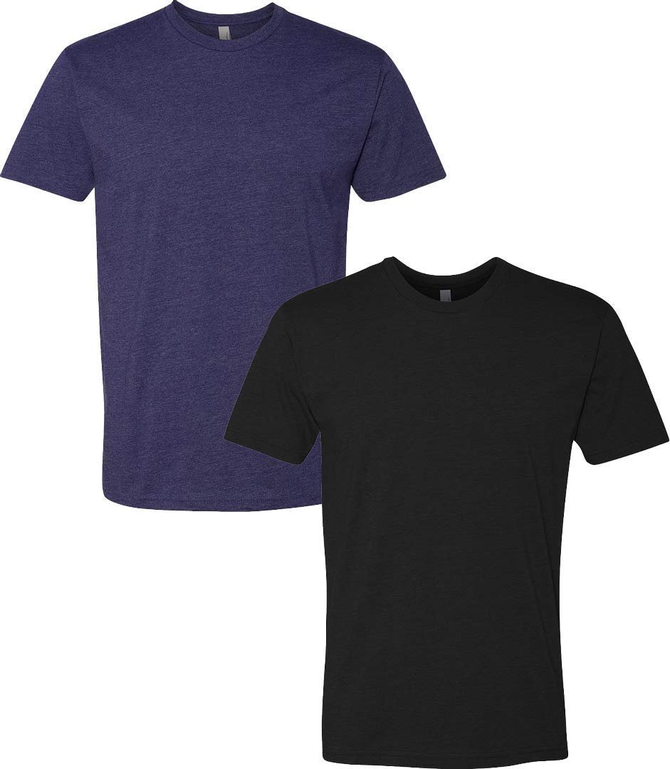 Next Level N6210 Premium Fitted CVC Crew Tee 2-Pack Medium Storm-Black