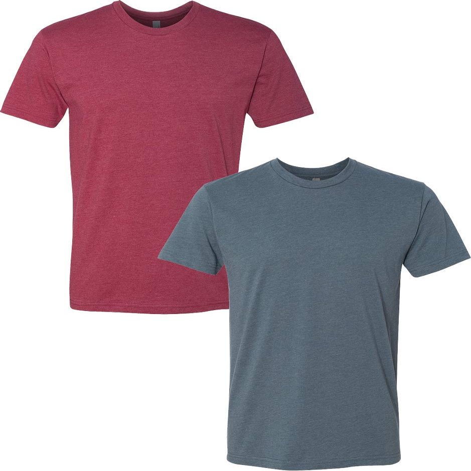 Next Level N6210 Premium Fitted CVC Crew Tee 2-Pack XL Cardinal-Indigo