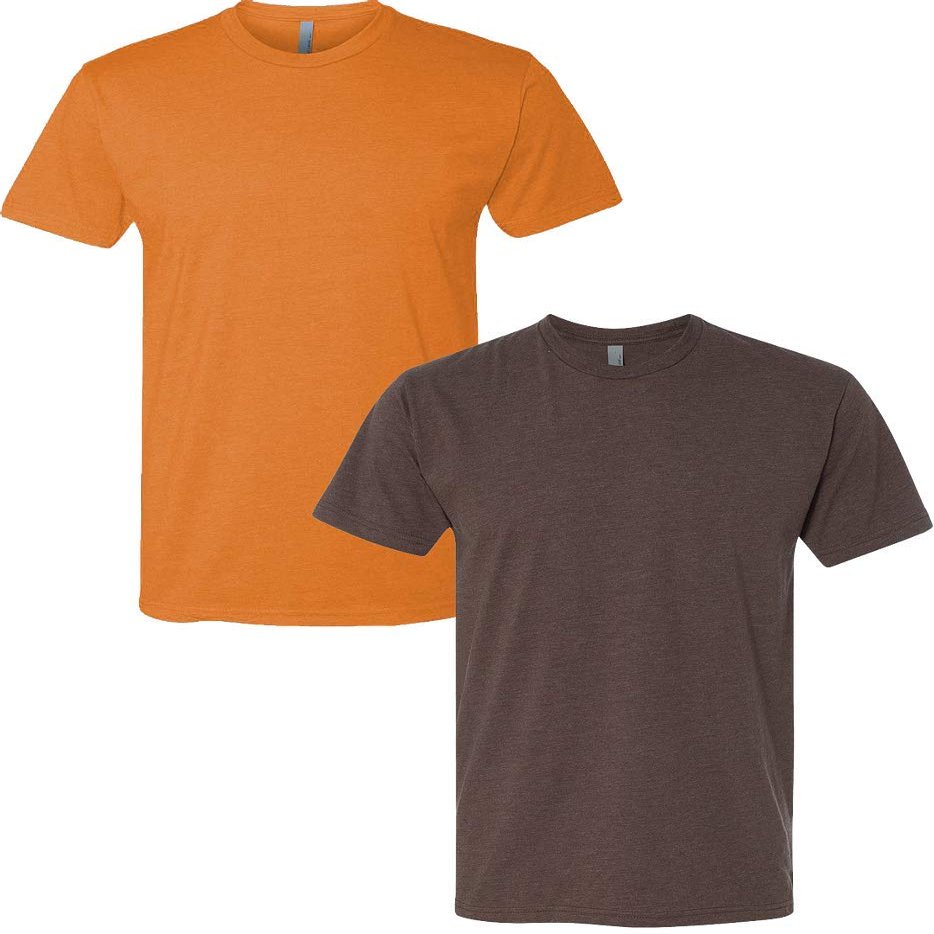Next Level N6210 Premium Fitted CVC Crew Tee 2-Pack 2XL Orange-Espresso