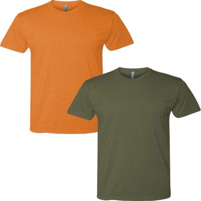 Next Level N6210 Premium Fitted CVC Crew Tee 2-Pack Medium Orange-Military