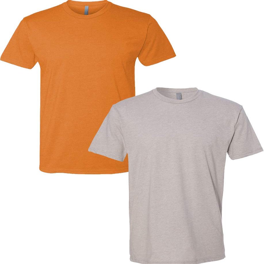 Next Level N6210 Premium Fitted CVC Crew Tee 2-Pack Large Orange-Silk