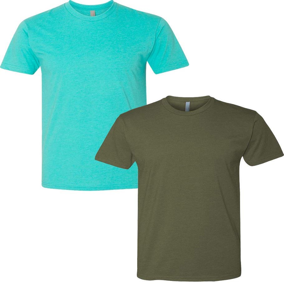 Next Level N6210 Premium Fitted CVC Crew Tee 2-Pack Medium Tahiti-Military