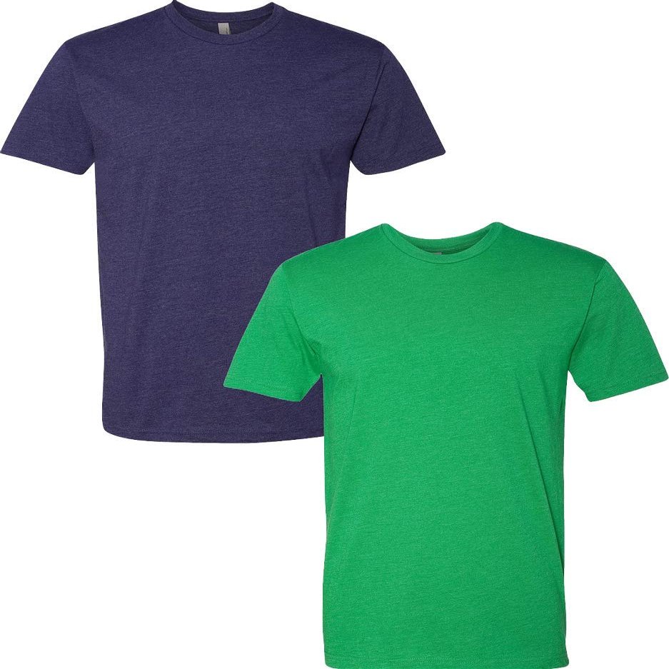 Next Level N6210 Premium Fitted CVC Crew Tee 2-Pack Medium Storm-Kelly
