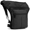 Canvas Tactical Military Waist Pack - Outdoor Drop Leg Bag, Fanny Pack, Thigh Pouch, Crossbody Bag - 7-black* view 1