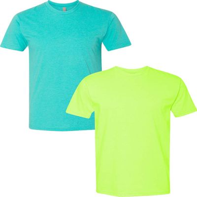 Next Level N6210 Premium Fitted CVC Crew Tee 2-Pack Medium Tahiti-Neon Yellow