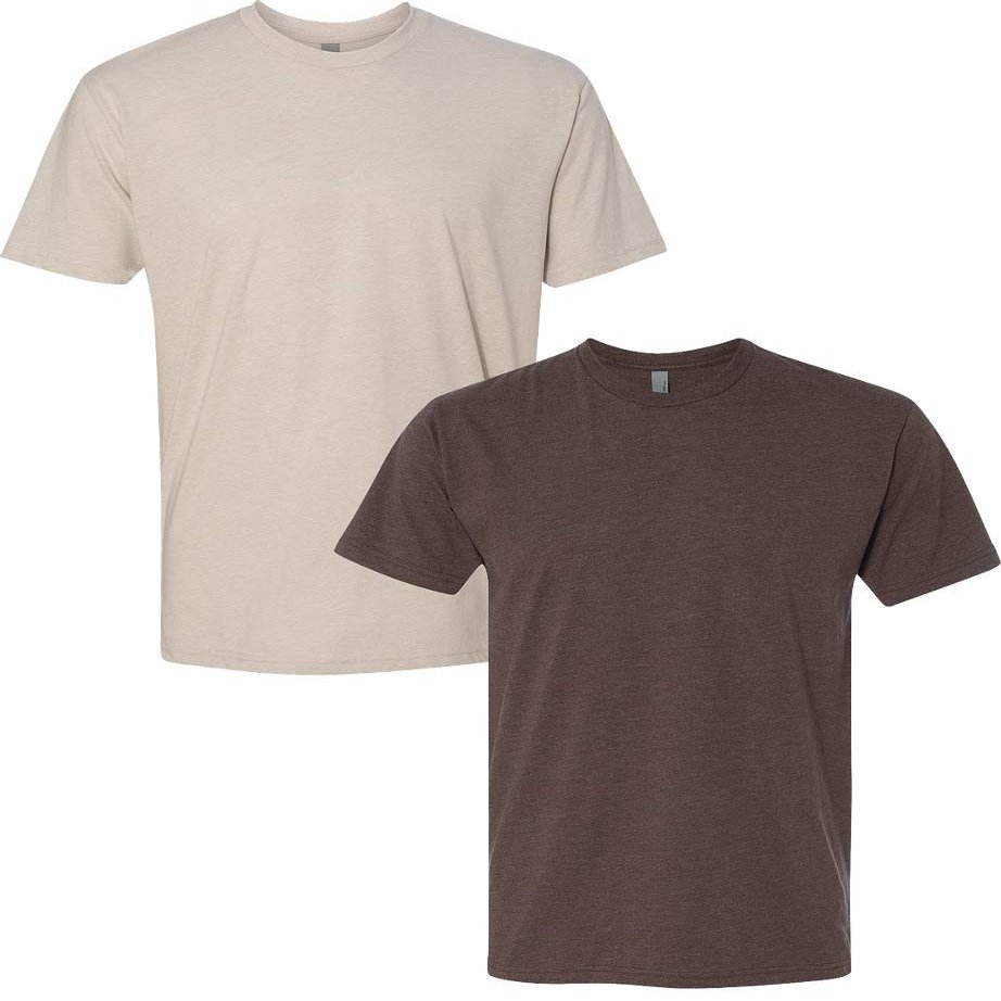 Next Level N6210 Premium Fitted CVC Crew Tee 2-Pack Small Sand-Espresso