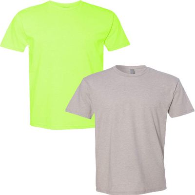 Next Level N6210 Premium Fitted CVC Crew Tee 2-Pack Medium Neon Yellow-Silk