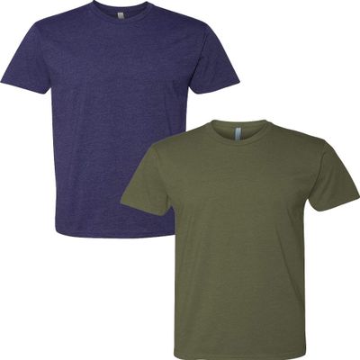 Next Level N6210 Premium Fitted CVC Crew Tee 2-Pack Medium Storm-Military