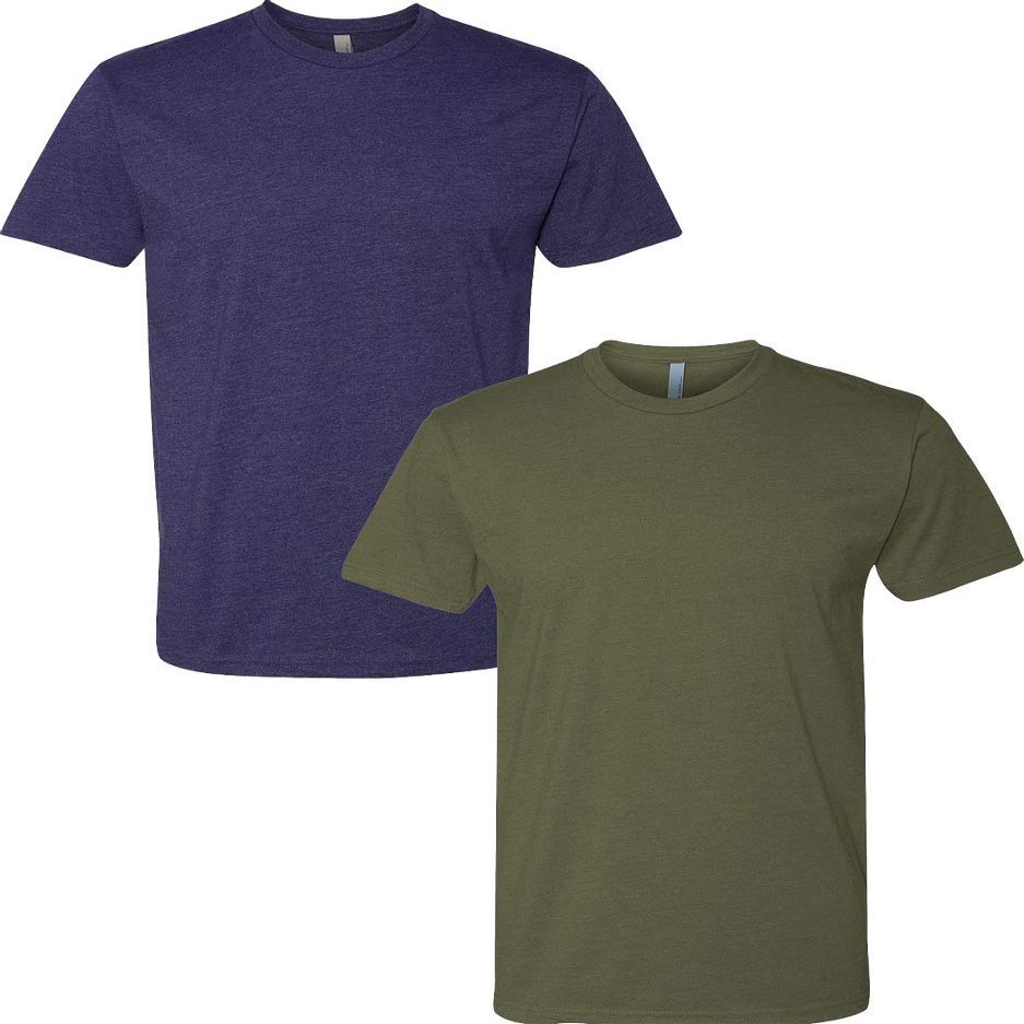Next Level N6210 Premium Fitted CVC Crew Tee 2-Pack Medium Storm-Military