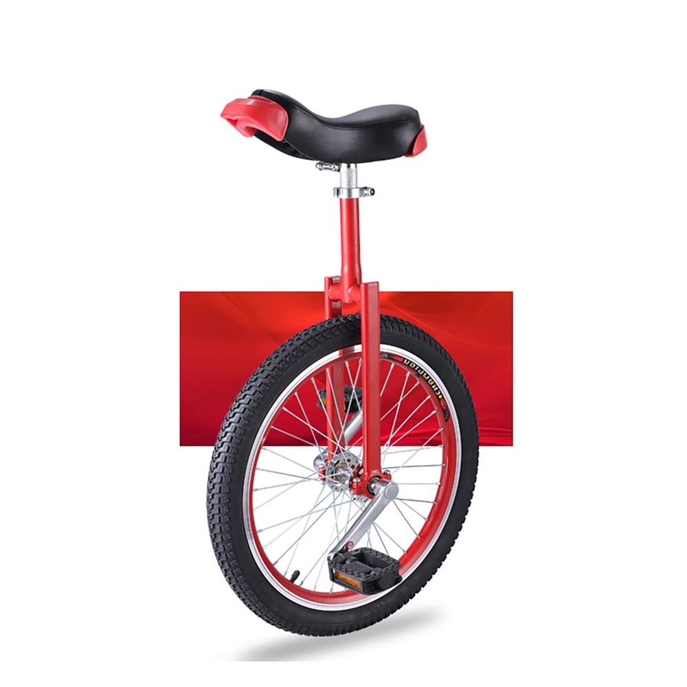 QWEASDF 16'',18'',20'' Unicycle, Skid Proof Wheel Unicycle Bike Mountain Tire Cycling Self Balancing Exercise Balance Cycling Outdoor Sports Fitness Exercise,Red,20''