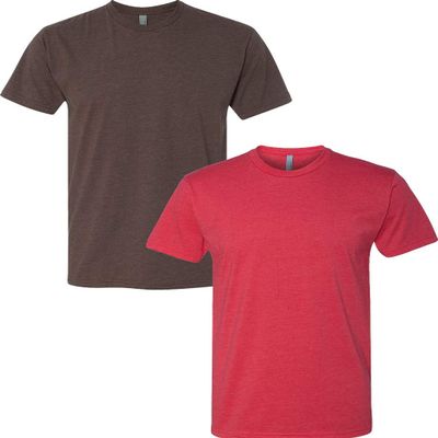 Next Level N6210 Premium Fitted CVC Crew Tee 2-Pack 2XL Espresso-Red