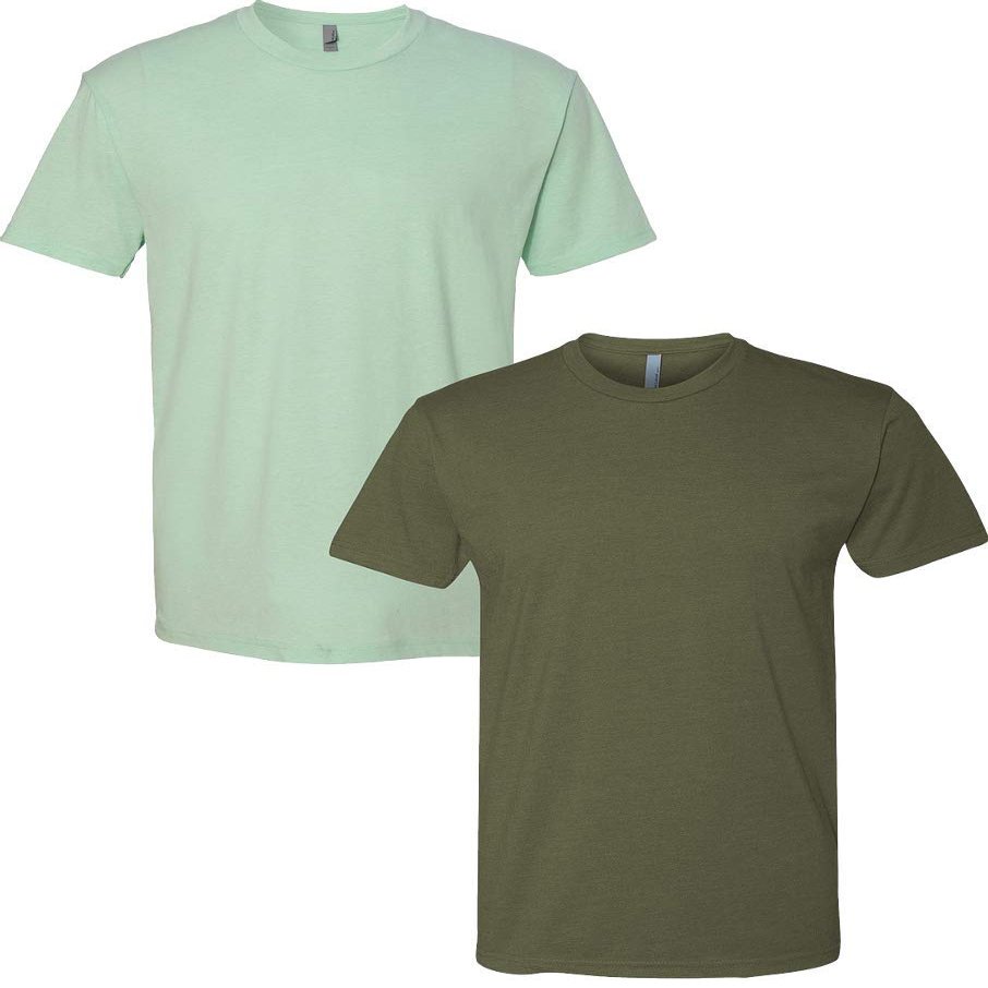 Next Level N6210 Premium Fitted CVC Crew Tee 2-Pack Medium Mint-Military