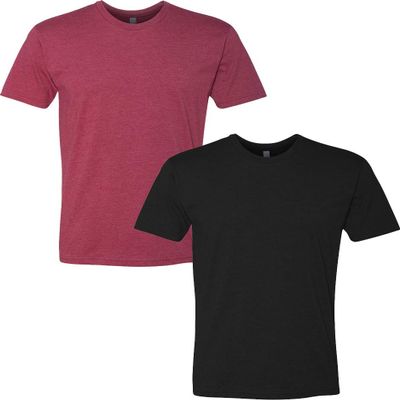 Next Level N6210 Premium Fitted CVC Crew Tee 2-Pack 2XL Cardinal-Black