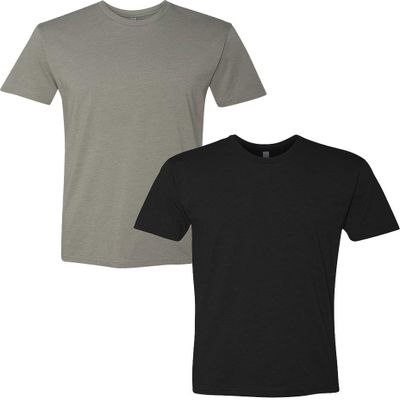 Next Level N6210 Premium Fitted CVC Crew Tee 2-Pack 2XL Stone-Black