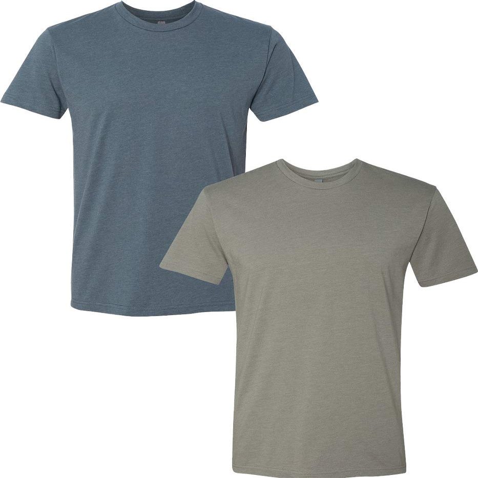 Next Level N6210 Premium Fitted CVC Crew Tee 2-Pack XL Indigo-Stone