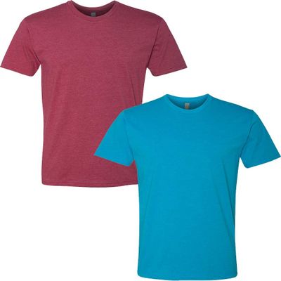 Next Level N6210 Premium Fitted CVC Crew Tee 2-Pack XL Cardinal-Turquoise