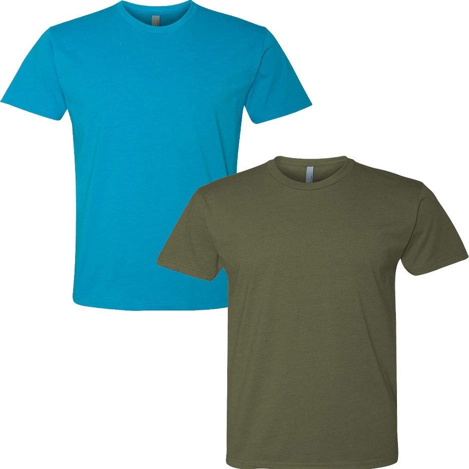 Next Level N6210 Premium Fitted CVC Crew Tee 2-Pack Medium Turquoise-Military