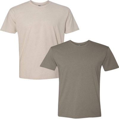 Next Level N6210 Premium Fitted CVC Crew Tee 2-Pack Large Sand-Warm