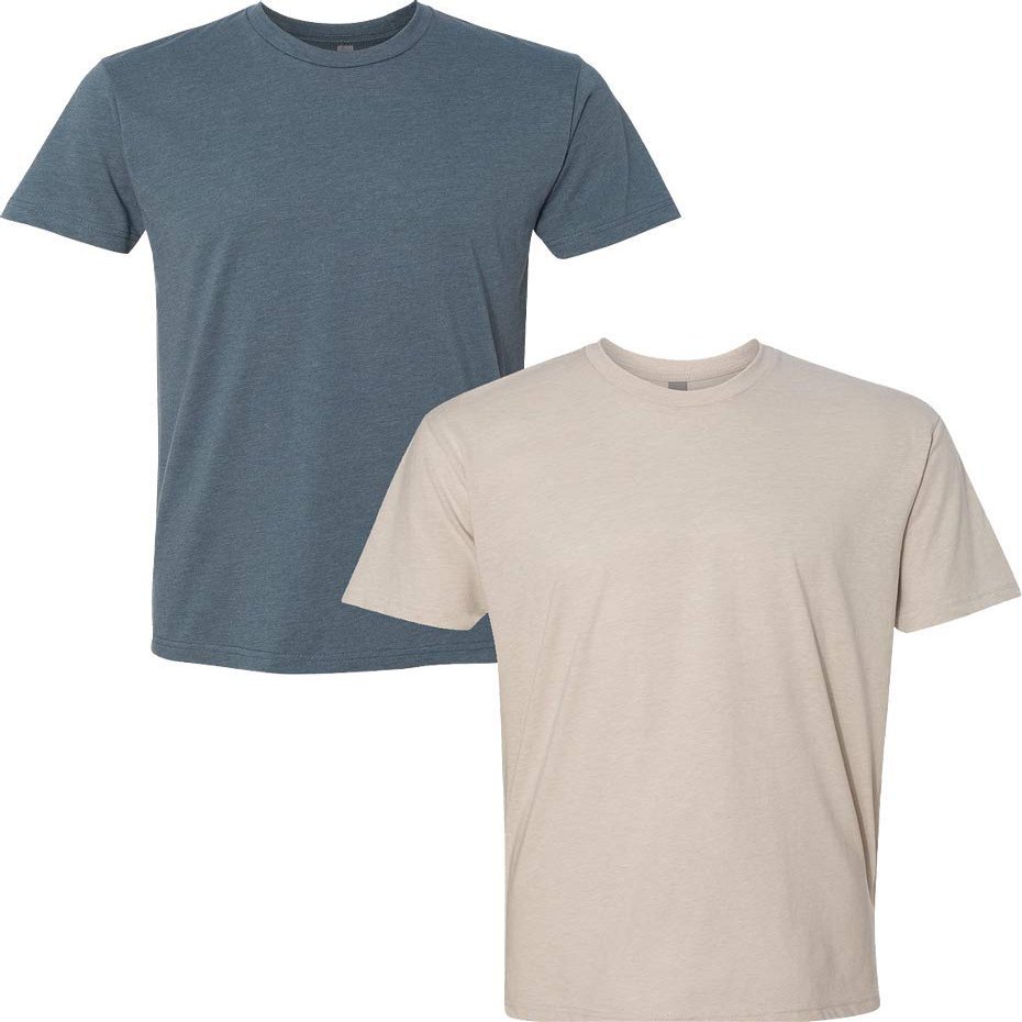 Next Level N6210 Premium Fitted CVC Crew Tee 2-Pack XL Indigo-Sand