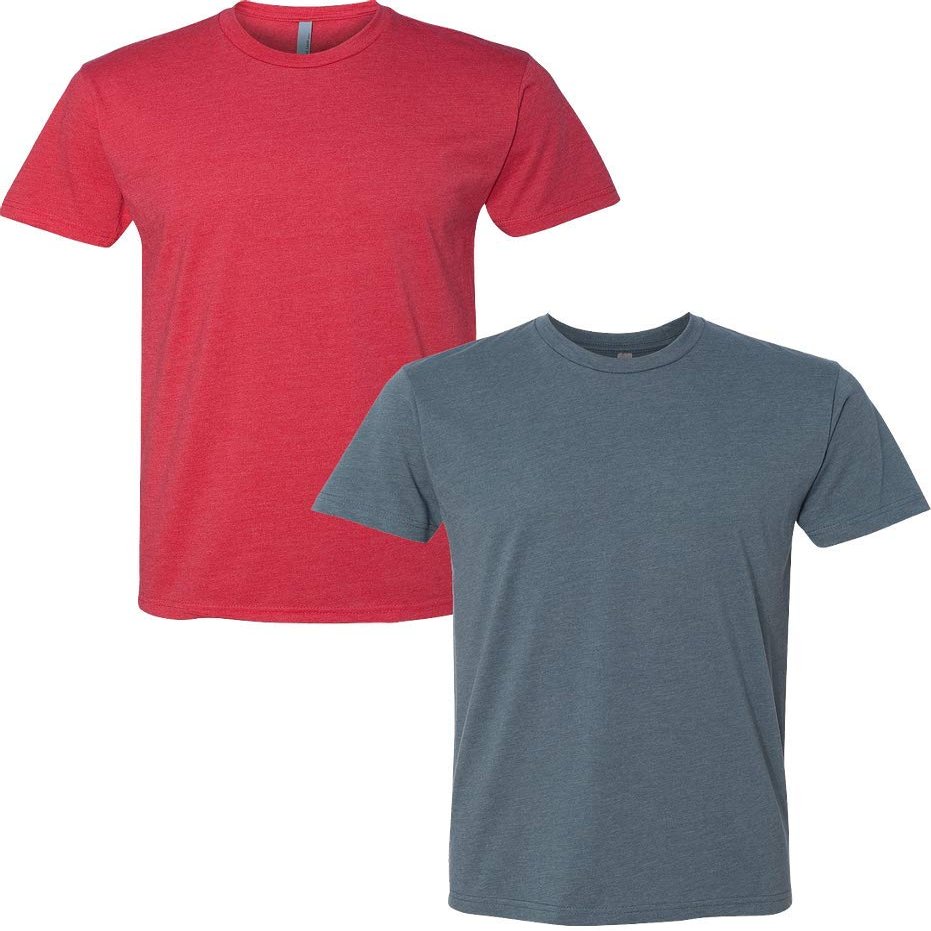Next Level N6210 Premium Fitted CVC Crew Tee 2-Pack 2XL Red-Indigo