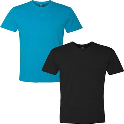 Next Level N6210 Premium Fitted CVC Crew Tee 2-Pack 2XL Turquoise-Black