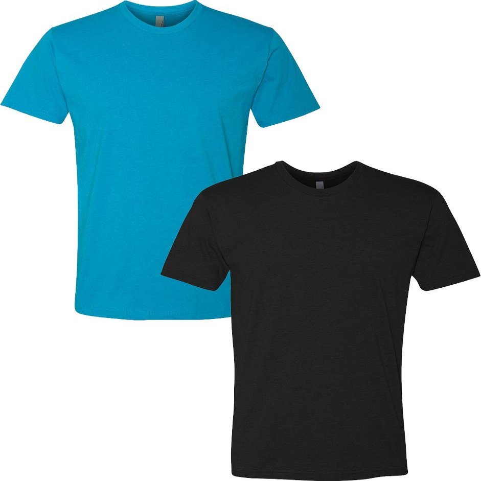 Next Level N6210 Premium Fitted CVC Crew Tee 2-Pack 2XL Turquoise-Black